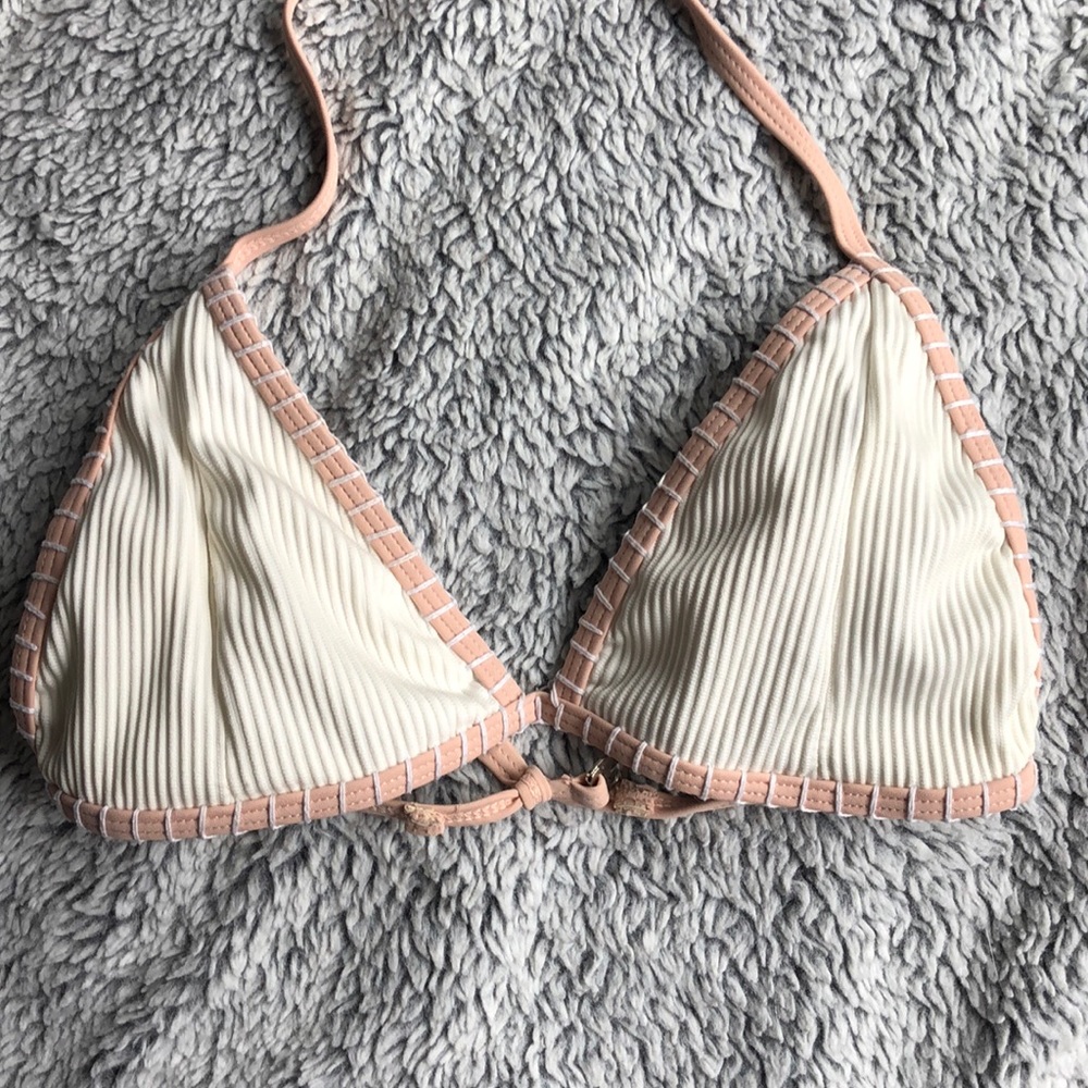 White and peach bikini top from Cupshe